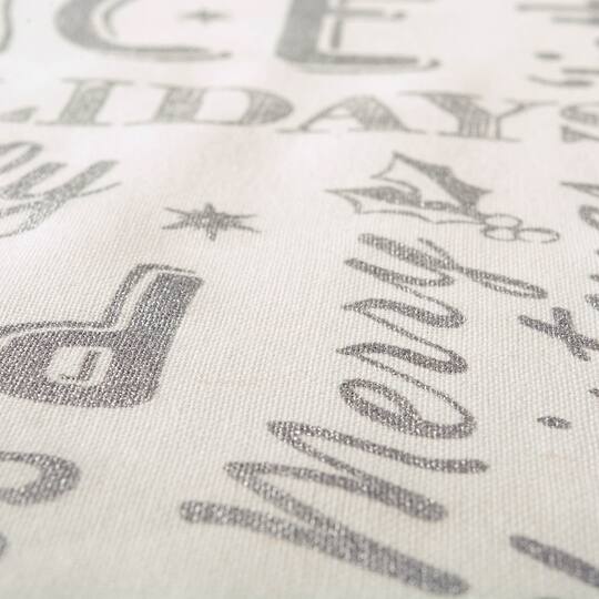 DII® Silver Christmas Collage Tablecloth